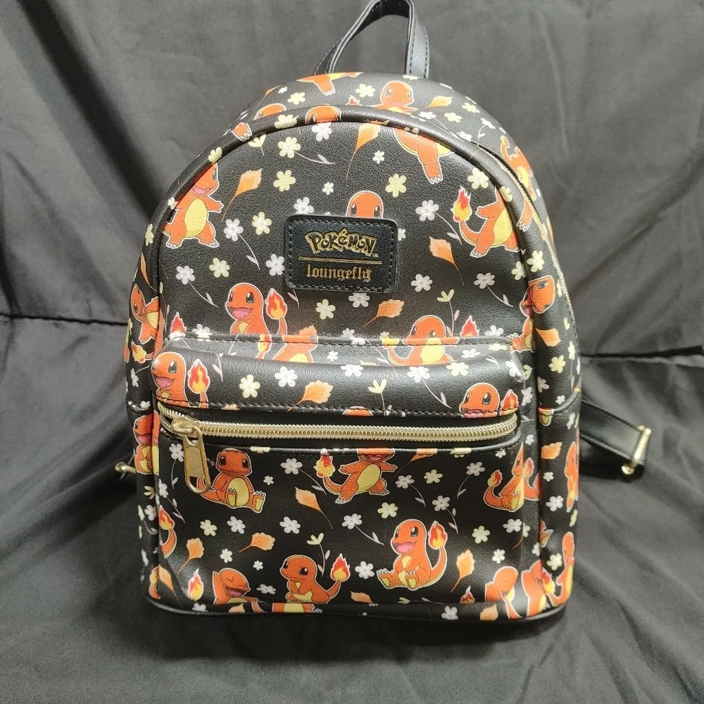 Loungefly Pokemon Charmander Black and Orange Mini Backpack